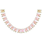 Roze en Gouden Ballerina Parels Baby shower Vlaggetjes (Alle)