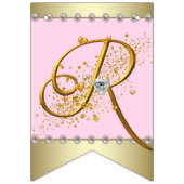 Roze en Gouden Ballerina Parels Baby shower Vlaggetjes (Tweede vlag)