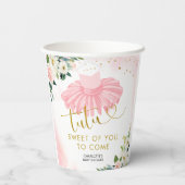 Roze en Gouden Ballerina Tutu Baby shower Papieren Papieren Bekers (Achterkant)