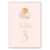 Roze en gouden ballonnen 1ste meisje: verjaardag kaart (Voorkant)