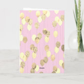 Roze en gouden ballonnen 30e verjaardag kaart (Achterkant)