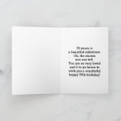 Roze en gouden ballonnen 70e verjaardag kaart (Binnen)