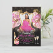 Roze en gouden ballonnen - Koninklijke uitnodiging (Staand voorkant)