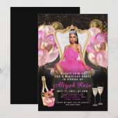 Roze en gouden ballonnen - Koninklijke uitnodiging (Voorkant / Achterkant)