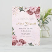 Roze en Gouden Bat Mitzwa Uitnodiging (Staand voorkant)