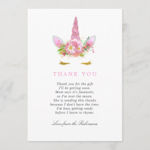 Roze en gouden Bedankt voor onkruidenierswaren