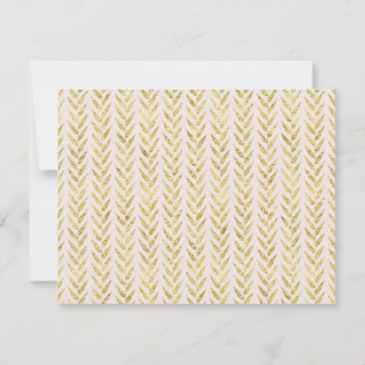 Roze en gouden blad Monogrammed briefpapier Notitiekaartje (Achterkant)