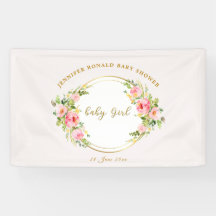 Roze en Gouden bloem Baby meisje baby shower