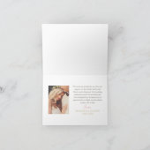 Roze en gouden bloem Boho bruiloftsfoto Bedankkaart (Binnen)