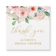 Roze en Gouden Bloem Favor Tags Bedankt