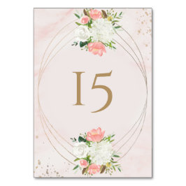 Roze en Gouden Bloem Waterverf Kaart