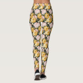 Roze en Gouden Bloemen #2 Leggings (Achterkant)