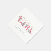 Roze en Gouden Bloemen Baby shower servetten voor (Hoek)