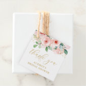 Roze en gouden bloemen, bedankkaartjes bedankjes labels (In situ)