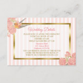 Roze en Gouden Bloemen en de Detail van het Vogelh Informatiekaartje (Voorkant)