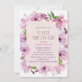 Roze en gouden bloemen kleurrijk kaart (Voorkant)