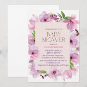 Roze en gouden bloemen kleurrijk kaart (Voorkant / Achterkant)