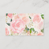 Roze en Gouden Bloemen Luier Raffle Tickets (Achterkant)