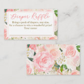 Roze en Gouden Bloemen Luier Raffle Tickets (Voorkant / Achterkant)