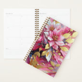 Roze en gouden bloemen planner (Display)