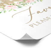 Roze en Gouden Bloemen Prinses Verjaardag Favoriet Poster (Hoek)