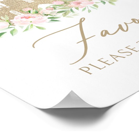 Roze en Gouden Bloemen Prinses Verjaardag Favoriet Poster (Hoek)