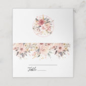 Roze en Gouden Bloemen Vlinder Trouwtafel Plaatskaartje (Buitenkant ongevouwen)