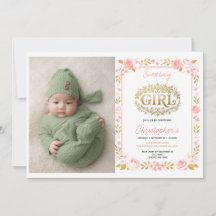 Roze en gouden bloemengirly baby shower-foto
