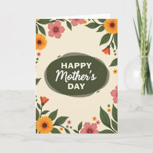 Roze en gouden bloemenkaart kaart
