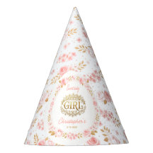 Roze en Gouden Bloemenmeisje Baby Shower