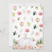 Roze en gouden bloemenpompoen Baby shower Kaart (Achterkant)