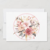Roze en Gouden Bloemenvlinder Save the Date Cards Kaart (Achterkant)