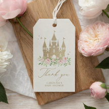 Roze En Gouden Bloemige Prinses Baby Shower