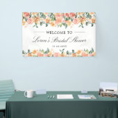 Roze en gouden bloemrijke elegante bruidsbeurtscha spandoek (Beurs)