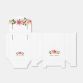 Roze en gouden blos waterverf bruidstaart bedankdoosjes (Uitgevouwen)