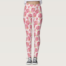 Roze en Gouden Blush Print Yoga Broek