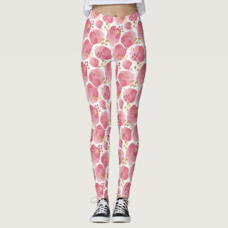 Roze en Gouden Blush Print Yoga Broek Leggings