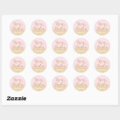 Roze en gouden Bohek Ronde Sticker (Vel)