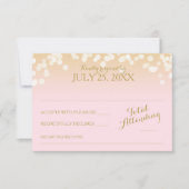 Roze en Gouden Bokeh Effect RSVP (Voorkant)