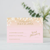 Roze en Gouden Bokeh Effect RSVP (Staand voorkant)