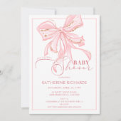 Roze en gouden boog romantisch chique Baby shower  Kaart (Voorkant)