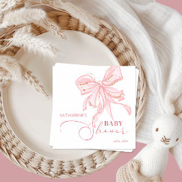Roze en Gouden Bow Chic Girl Baby shower Servet