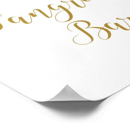 Roze en Gouden Bruidsfeest Aankondigingsbord Poster (Hoek)