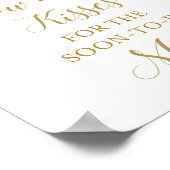 Roze en Gouden Bruidsfeest Bord Poster (Hoek)