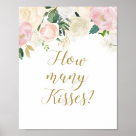 Roze en Gouden Bruidsfeest Bord Poster
