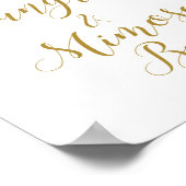 Roze en gouden bruidsshower bord poster (Hoek)