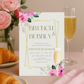 Roze en Gouden Brunch & Bubbly Vrijgezellenfeest Kaart