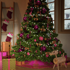 Roze en gouden caleidoscoop kerstboom rok