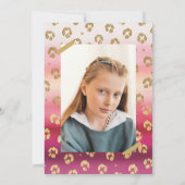 Roze en Gouden Cheetah Leopard Print 8e Verjaardag Kaart (Achterkant)