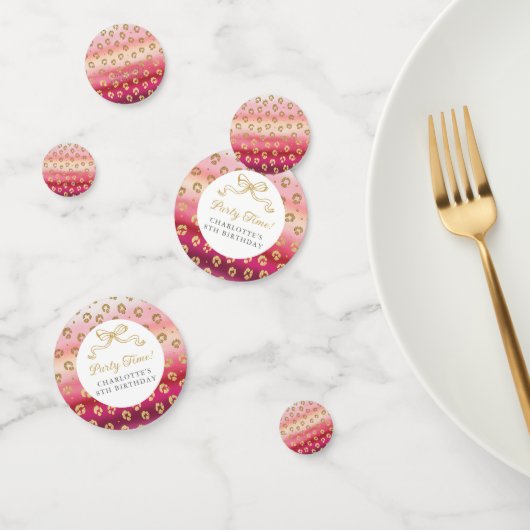 Roze en Gouden Cheetah Leopard Verjaardagsfeest Confetti (Groep)